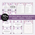 Lifetime of Butterflies Bridal Shower Games & Signs