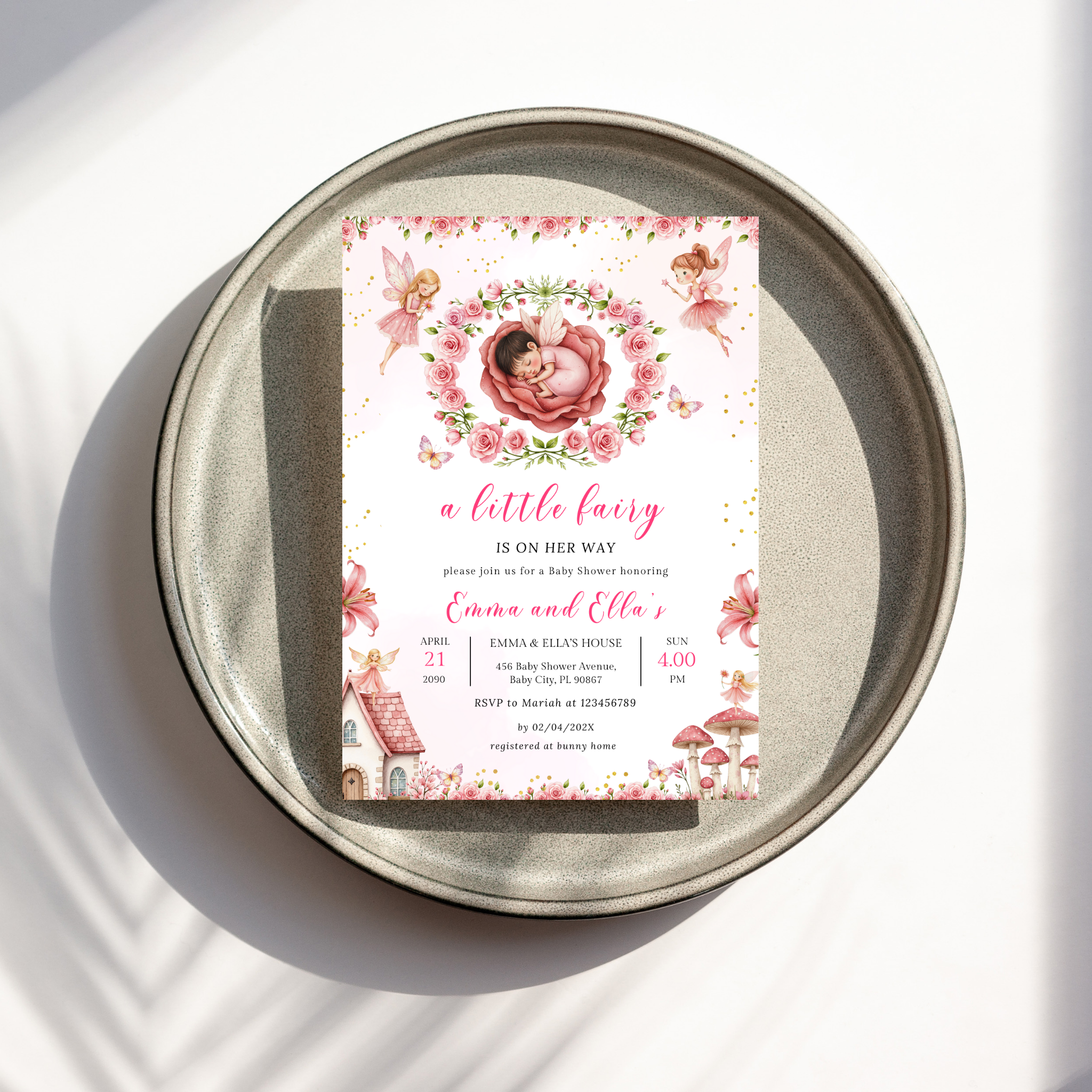 Little Fairy Baby Shower Invitation