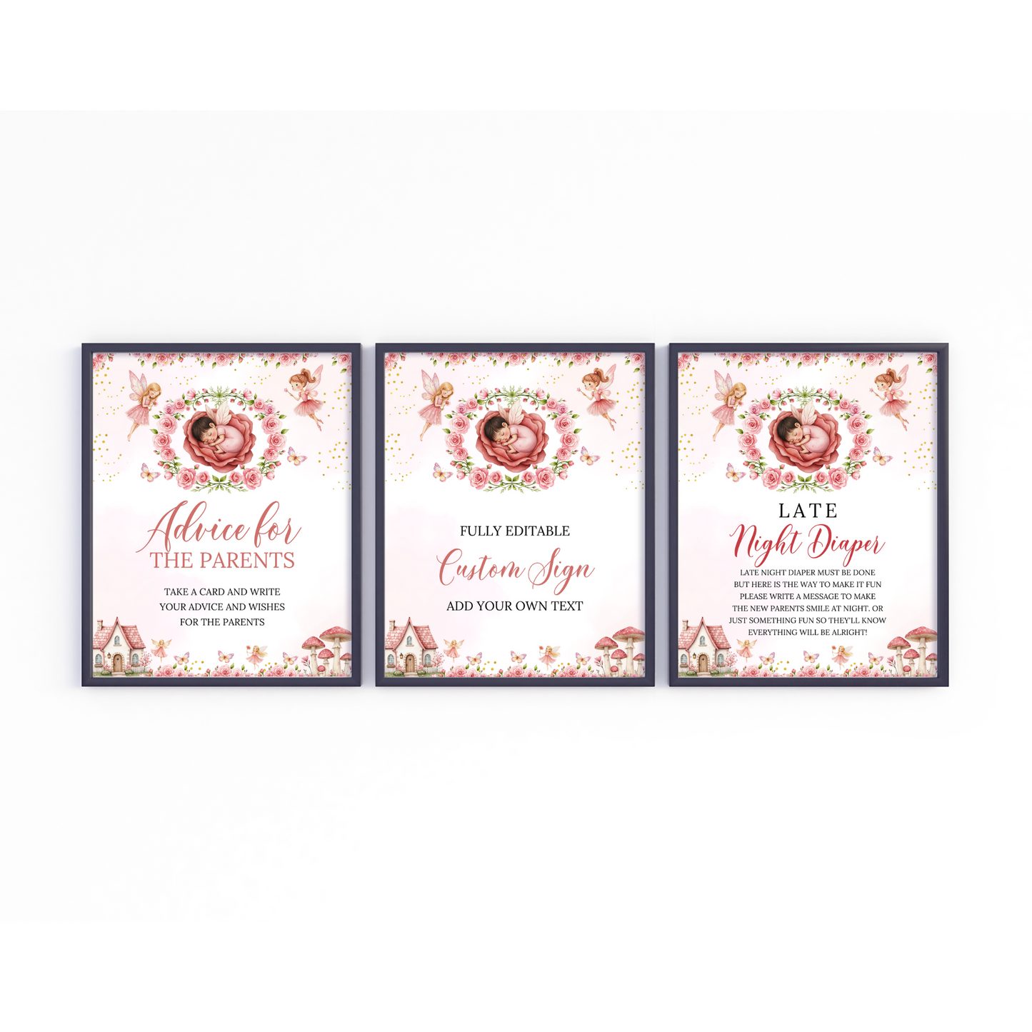 16 Fairy Baby Shower Table Signs