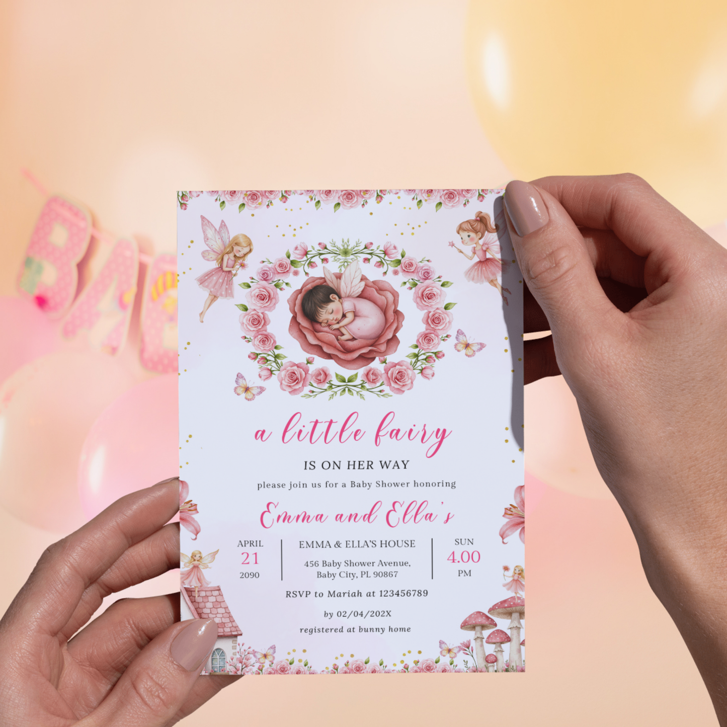 Little Fairy Baby Shower Invitation
