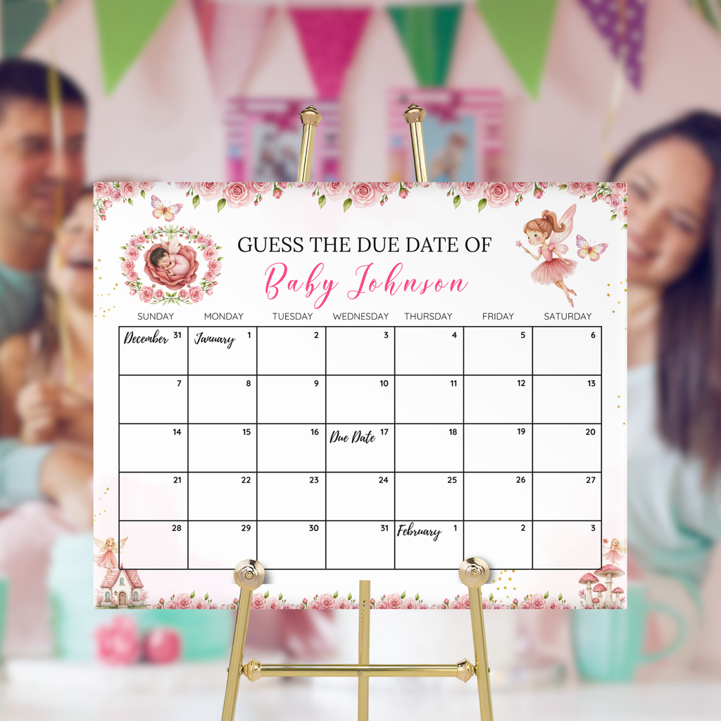 Fairy Baby Due Date Calendar Game