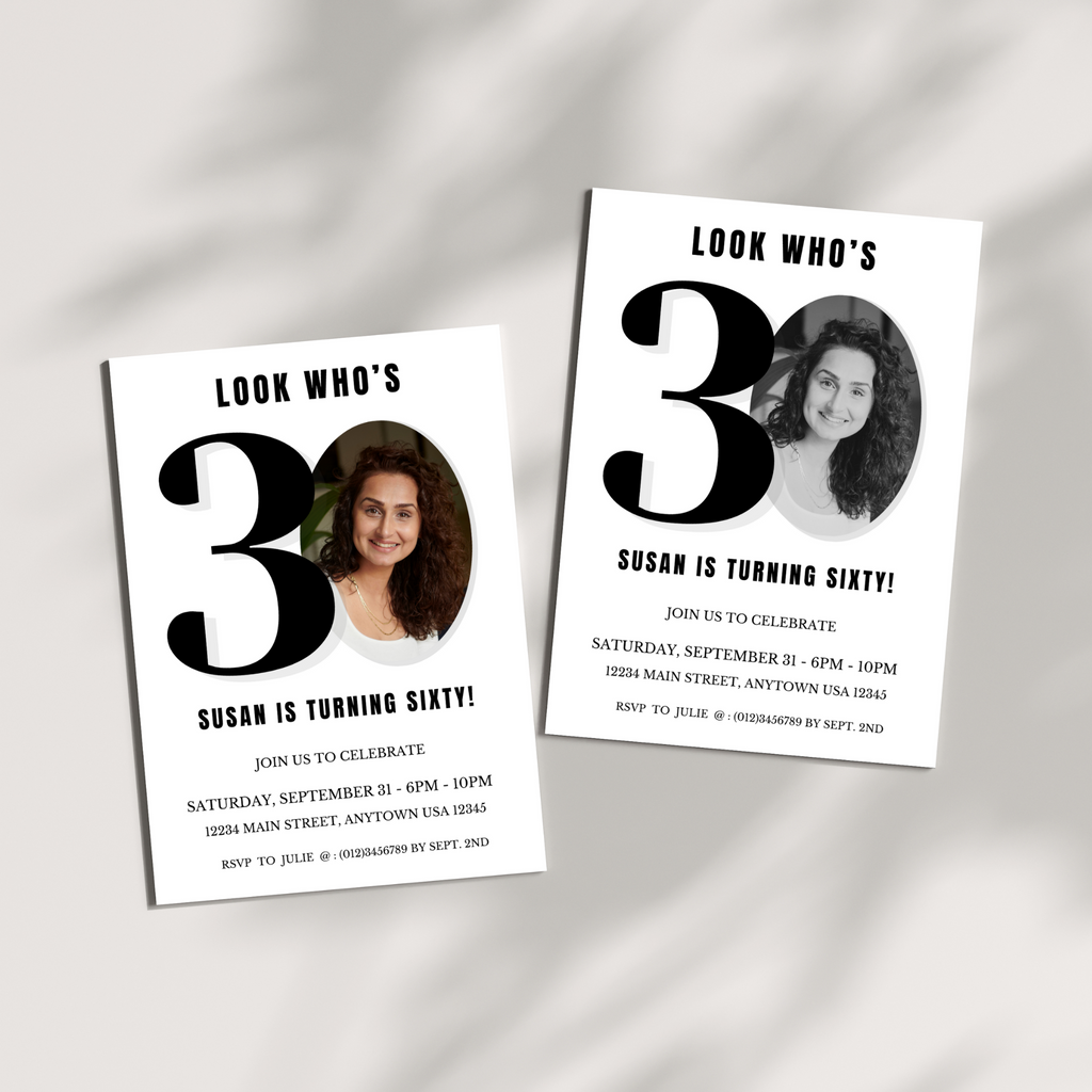 Look who’s 30 Birthday Invite + Photo