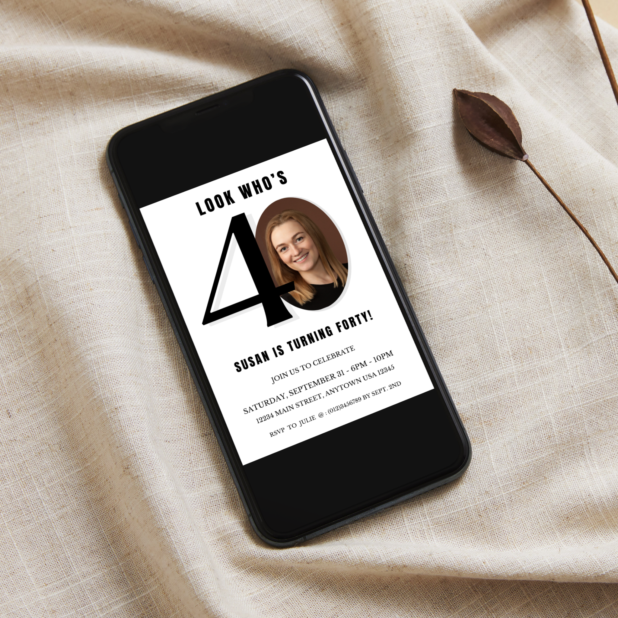 Look Who's 40 - Birthday Invitation