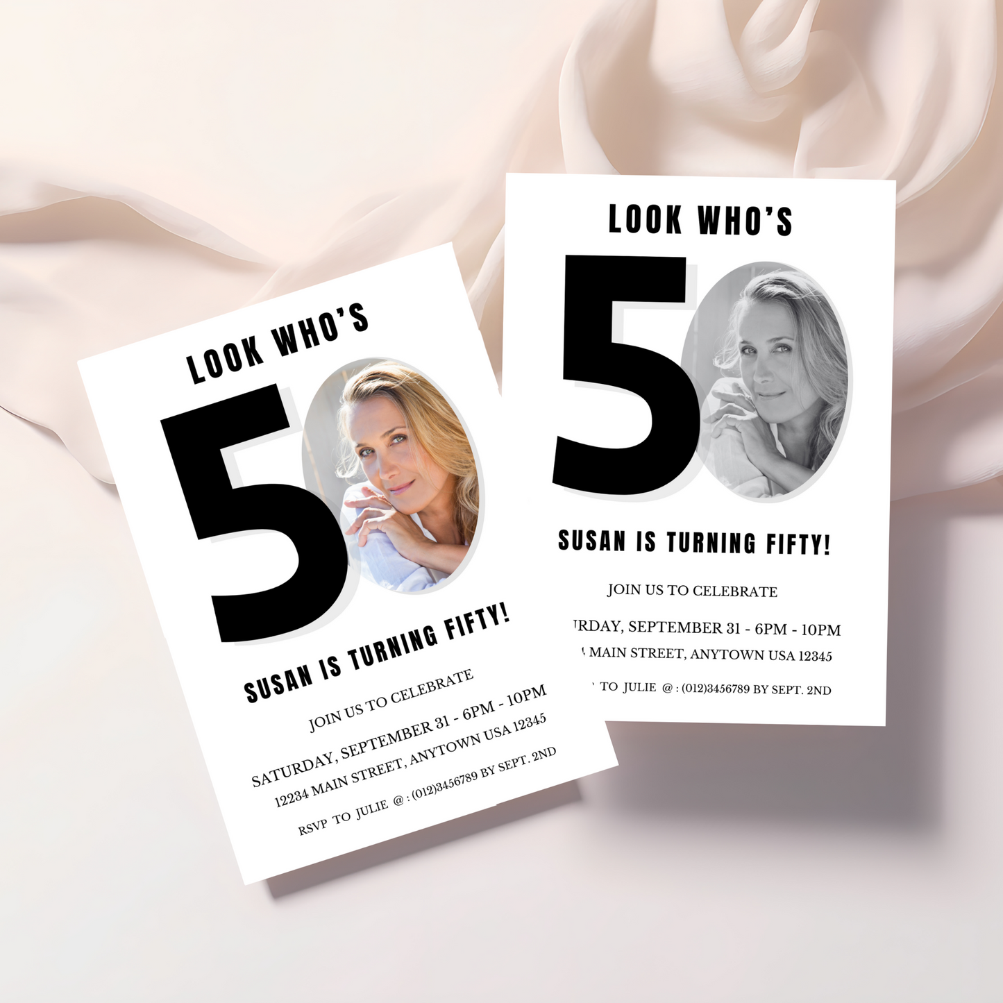 Look Who's 50 - Editable Invitation