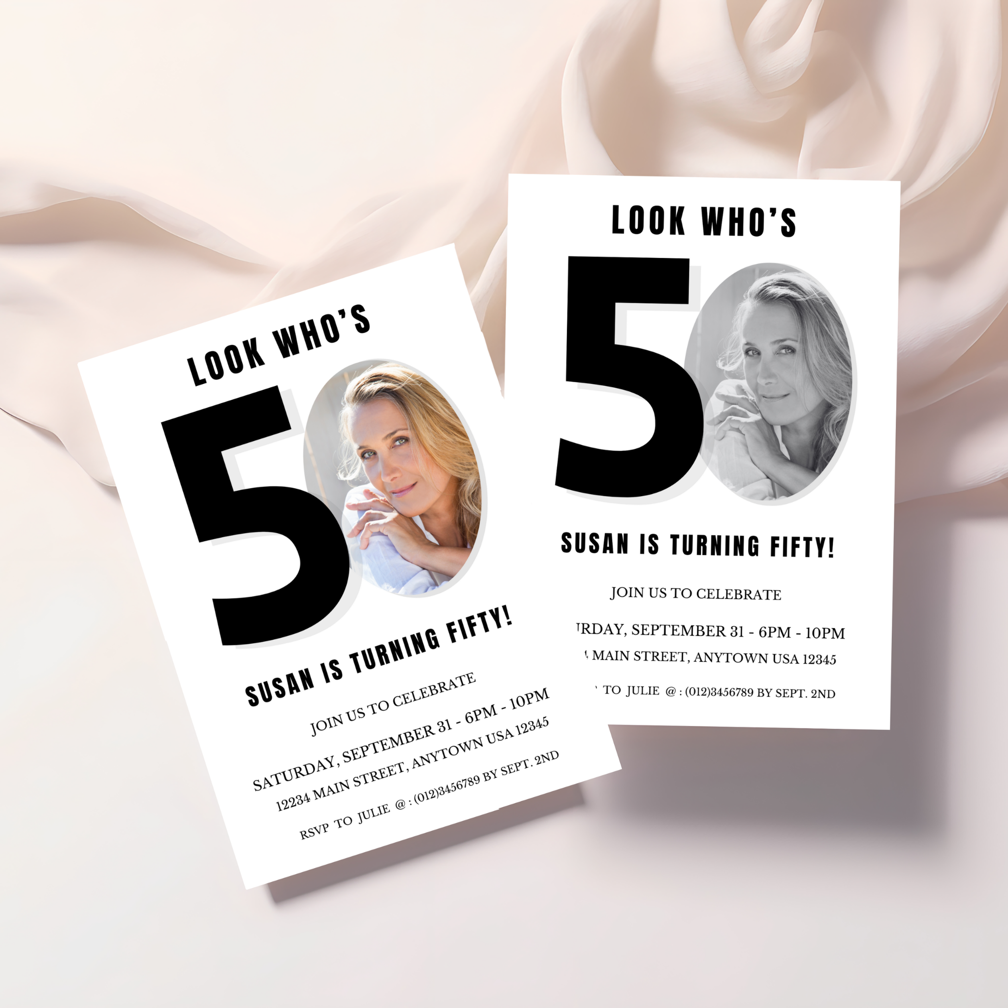 Look Who's 50 - Editable Invitation