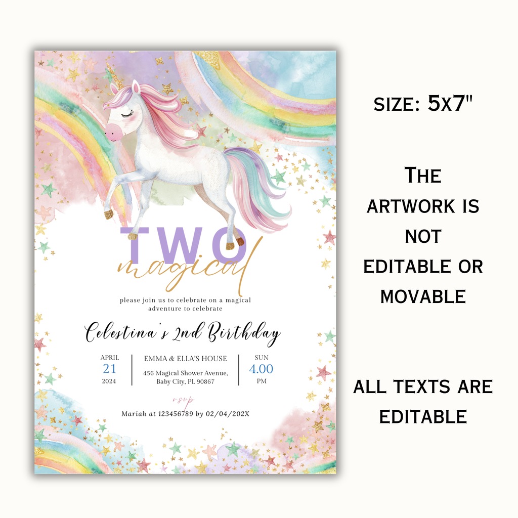 Two Magical Birthday Invitation