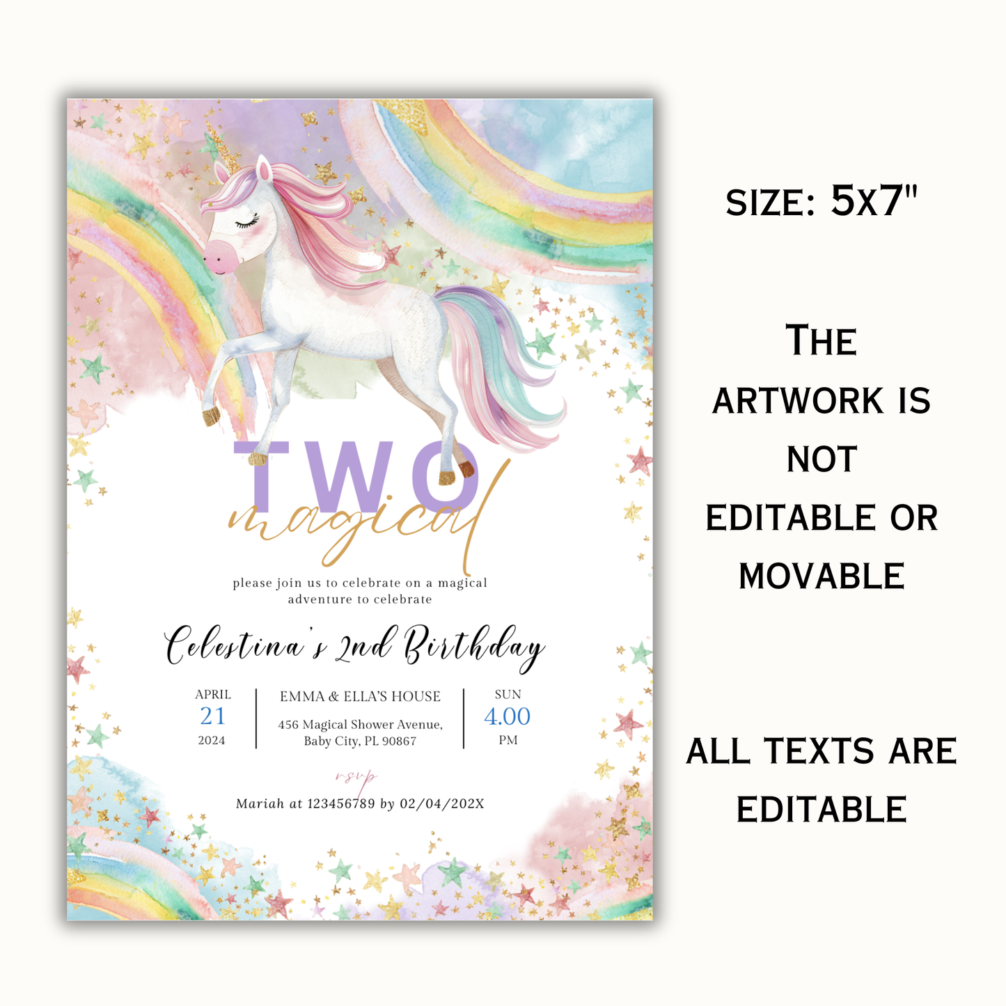 Two Magical Birthday Invitation