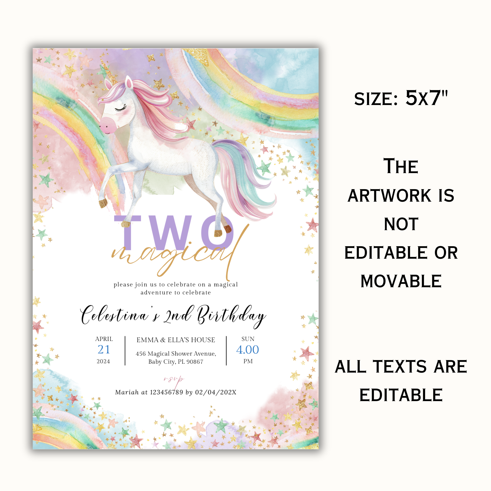 Two Magical Birthday Invitation