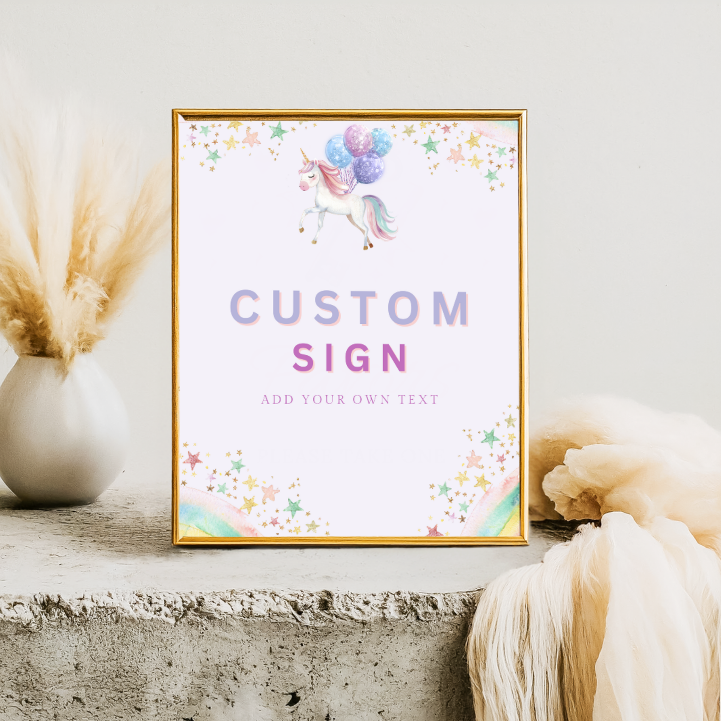 Unicorn Birthday Custom Table Sign