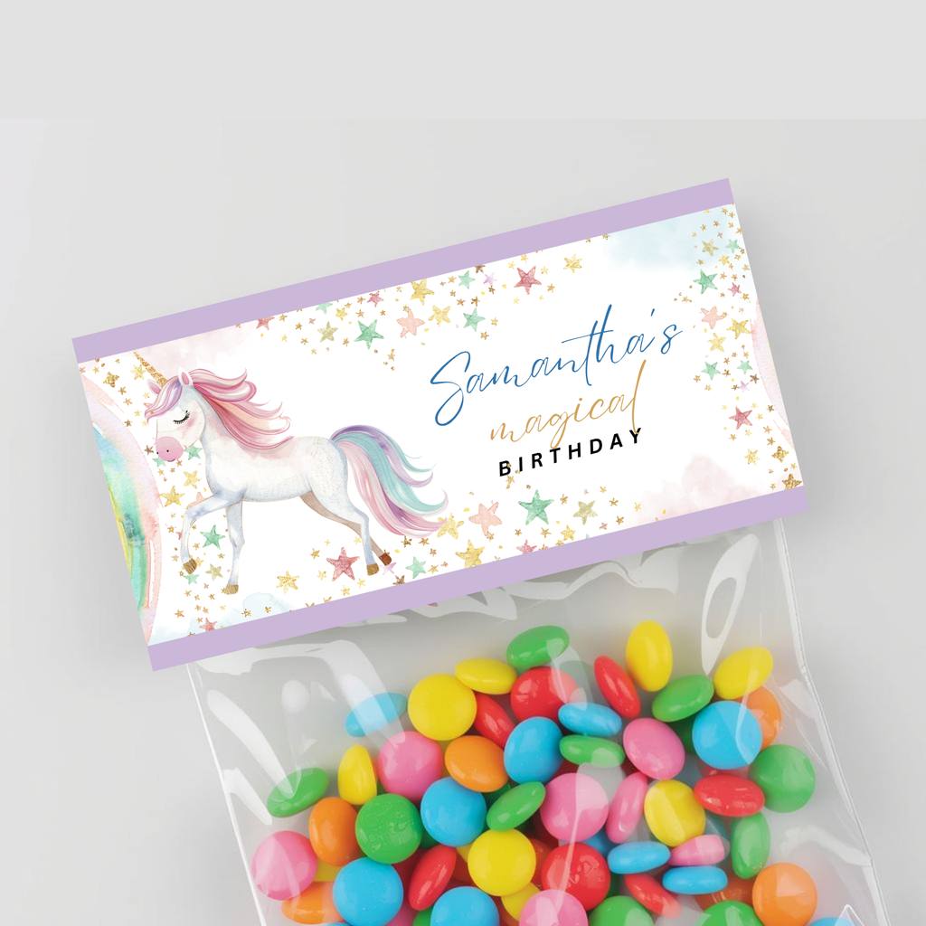 Unicorn Treat Bag Topper