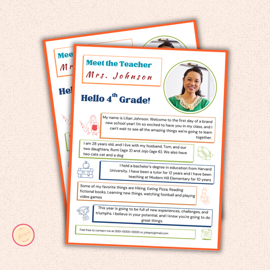 Meet the Teacher Template - Boho