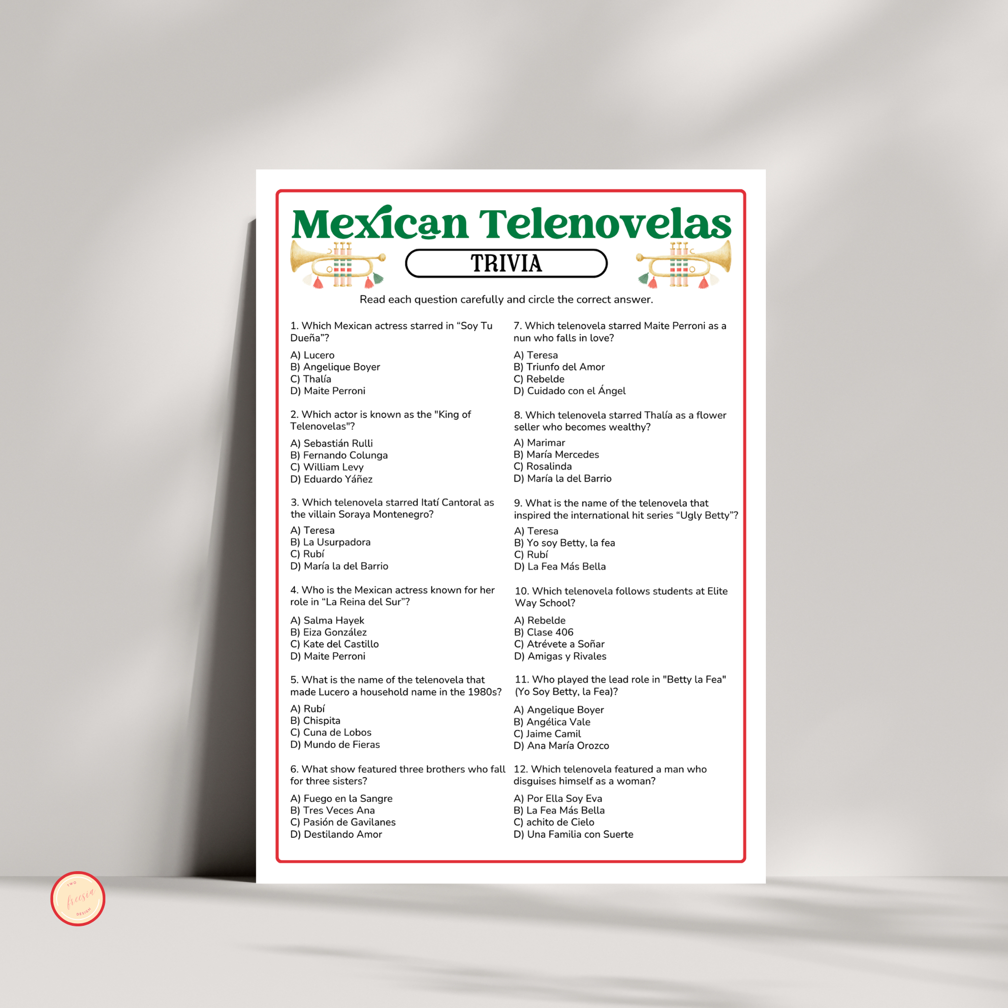 Mexican Telenovela Trivia Game
