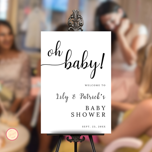 Oh Baby Shower Welcome Sign