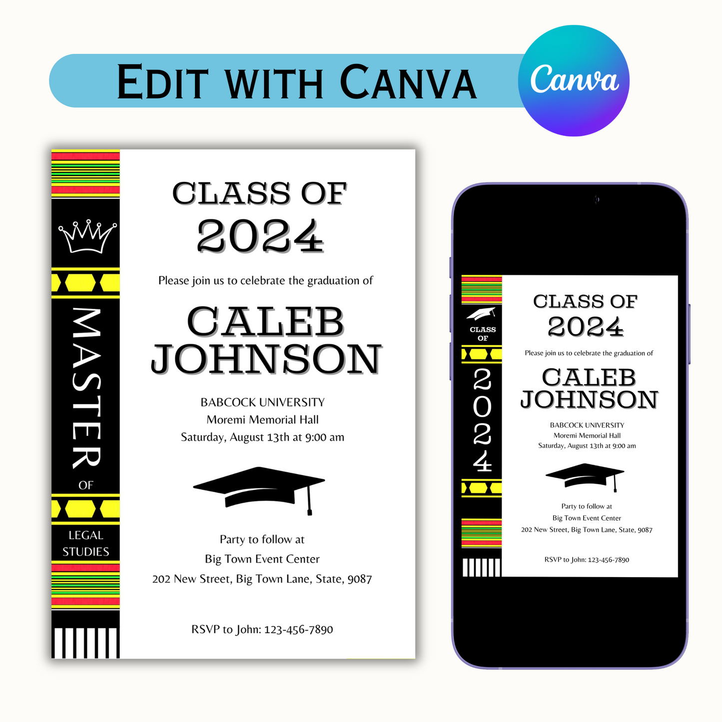 Editable Graduation Invitation Template