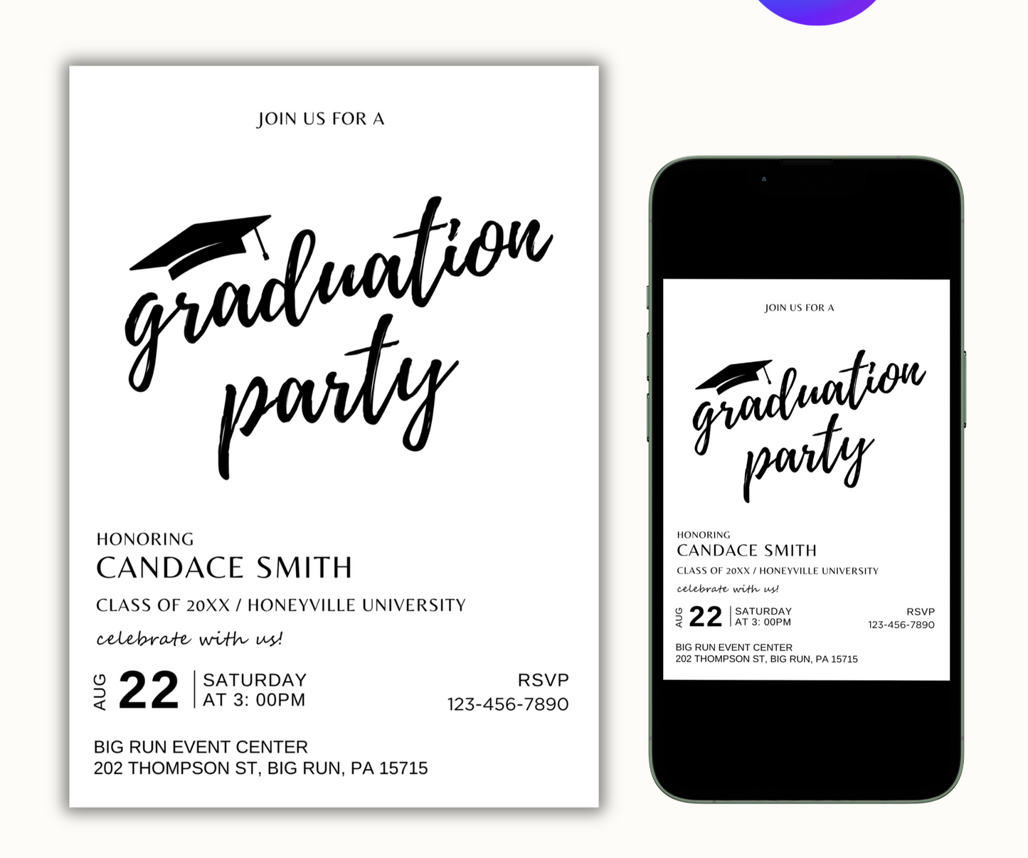 Graduation Party Invitation - Minimalist