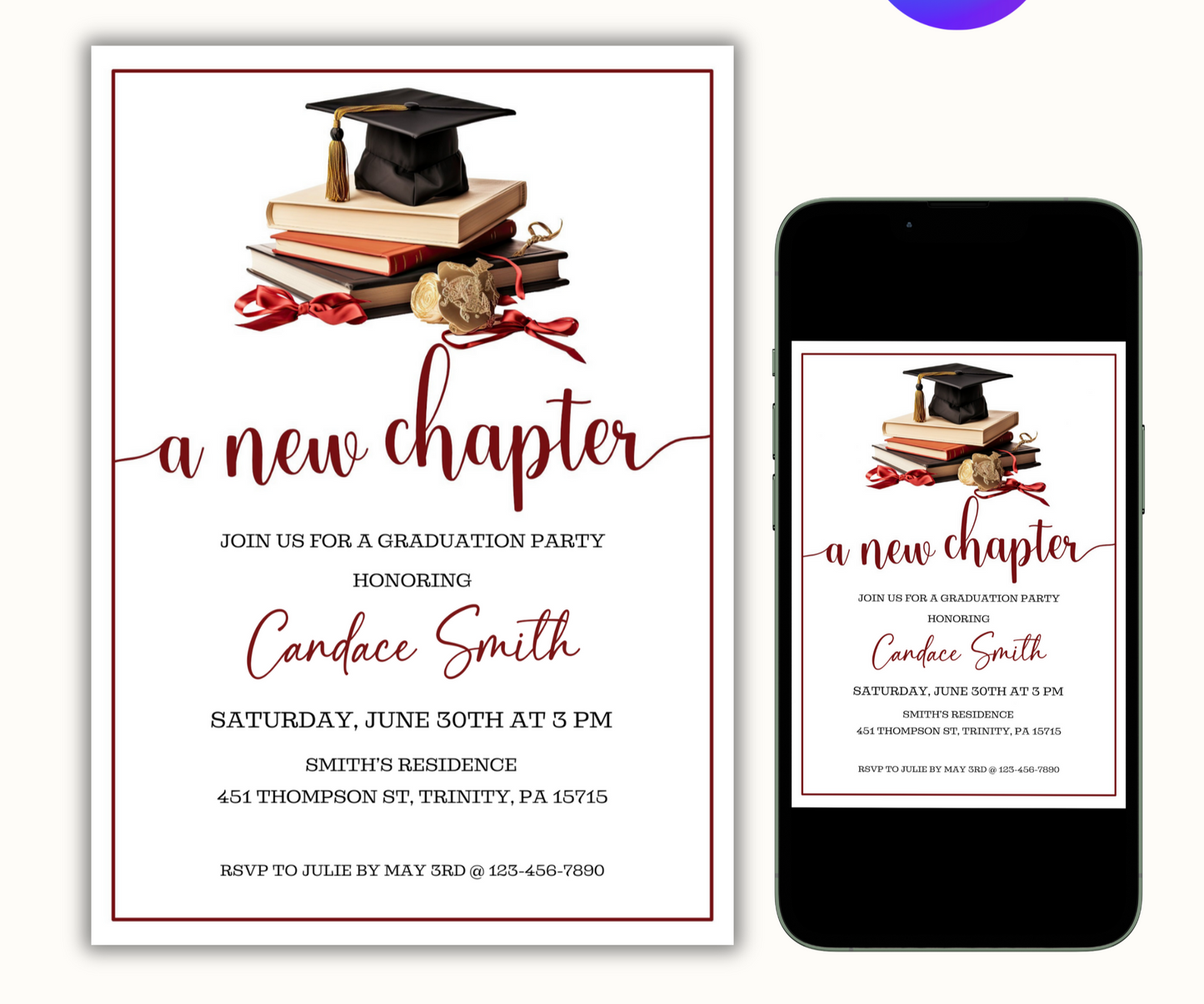 Grad Party Invite Template - A New Chapter