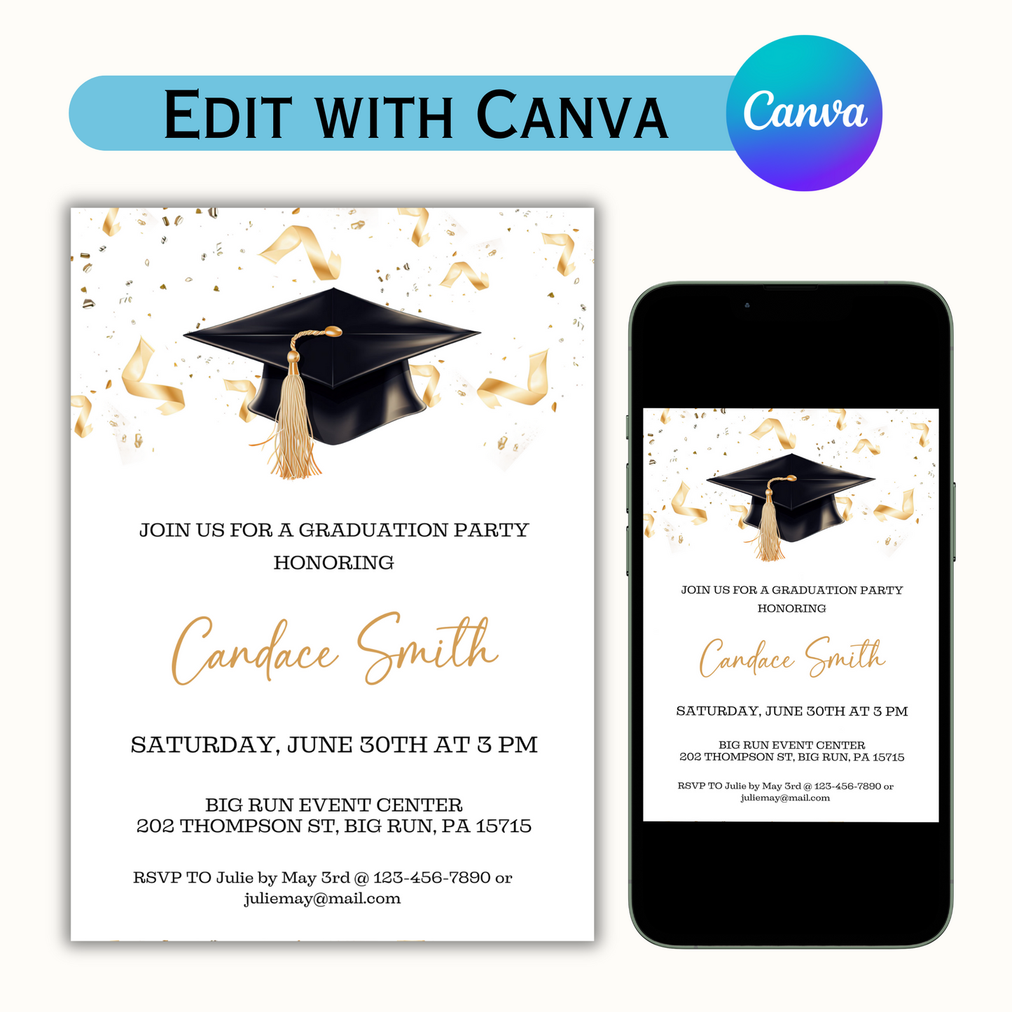 Graduation Invitation Template - College/High School Grad