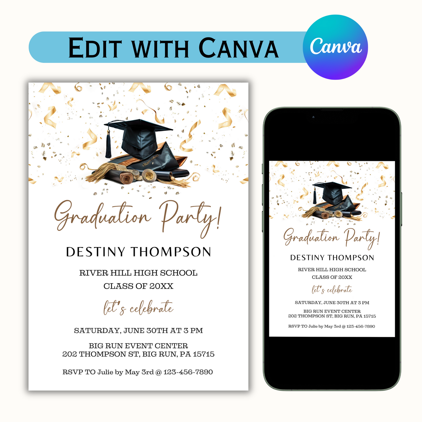 Graduation Invitation Template - High School/College