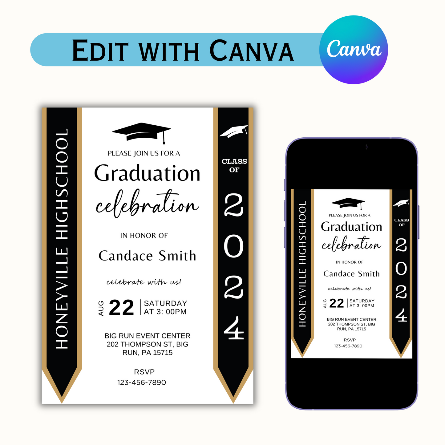 Graduation Invitation Template with Photo