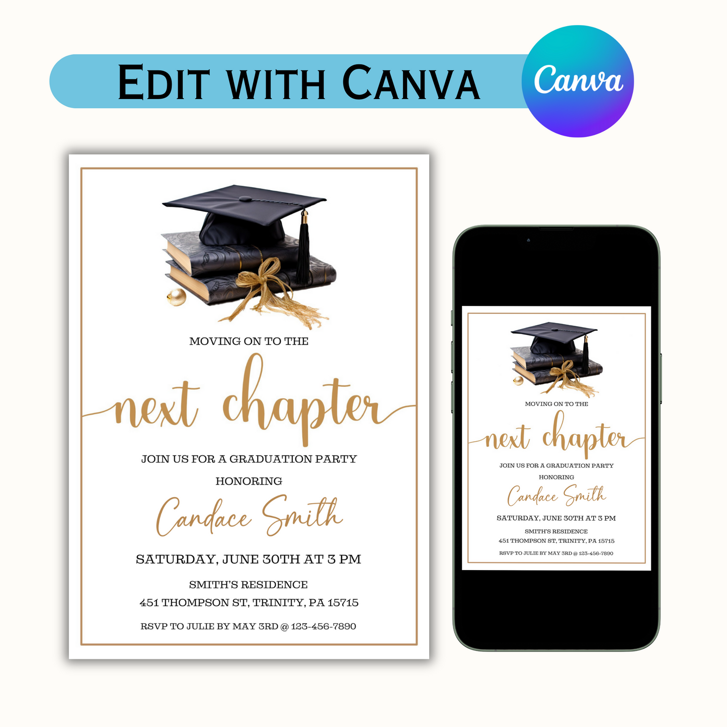 Graduation Invitation Template - Next Chapter