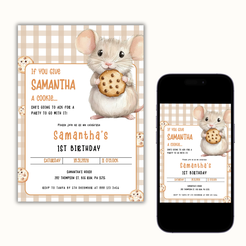 Mouse and Cookie Invitation Template