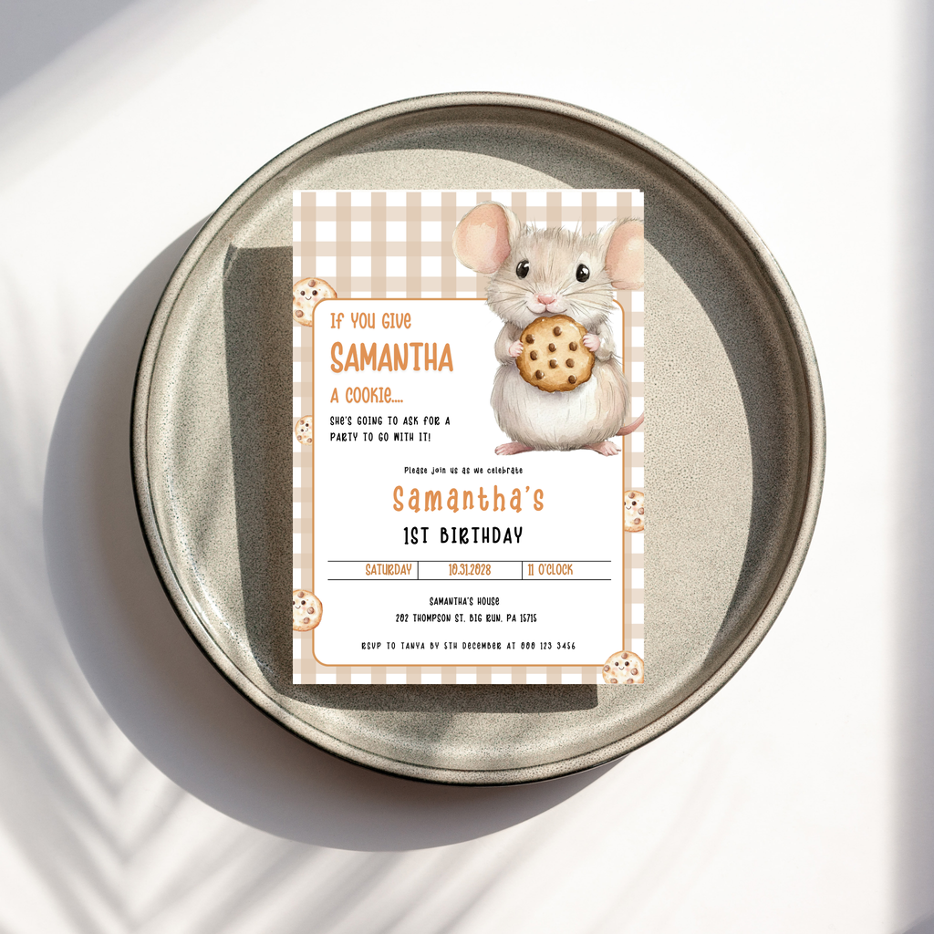 Mouse and Cookie Invitation Template