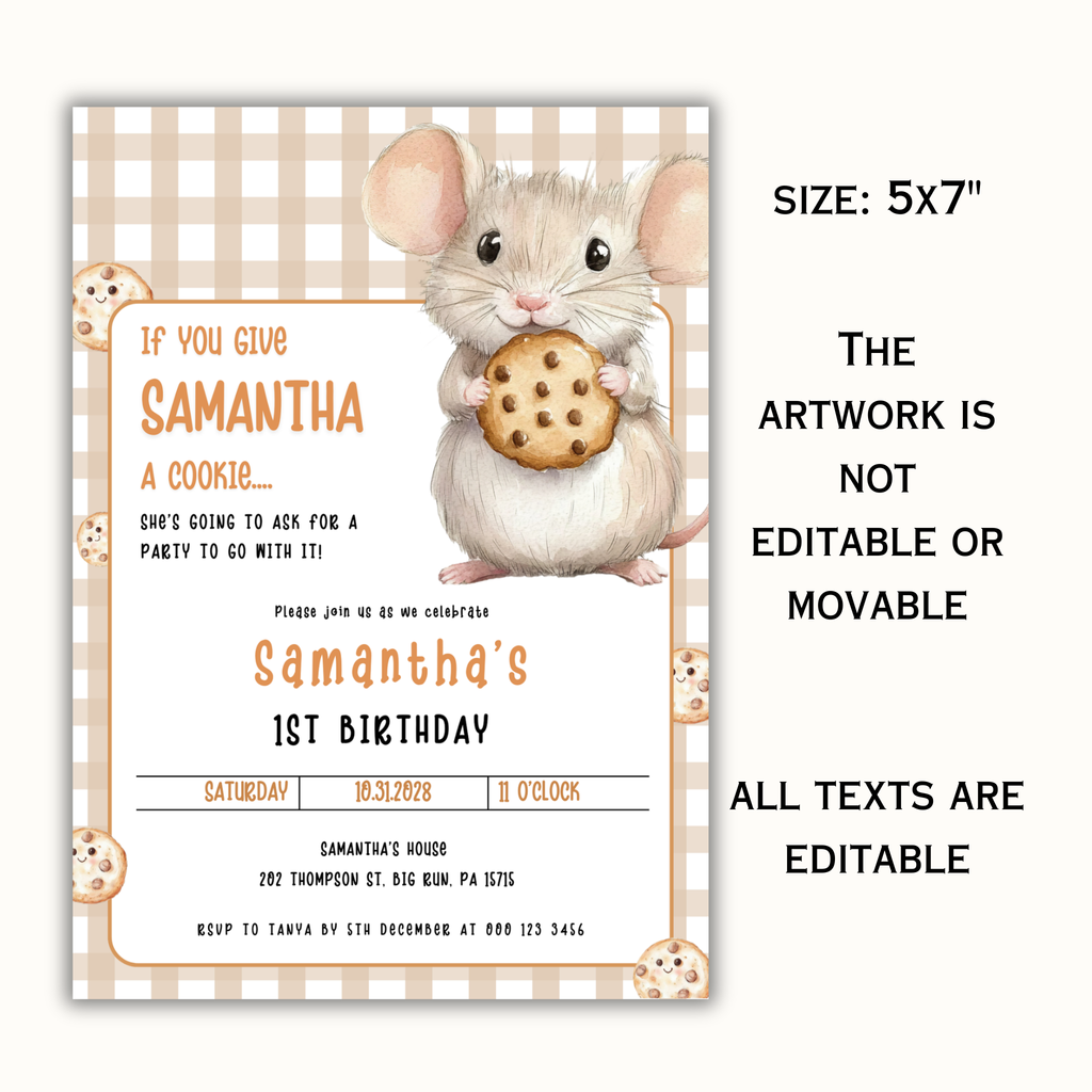 Mouse and Cookie Invitation Template