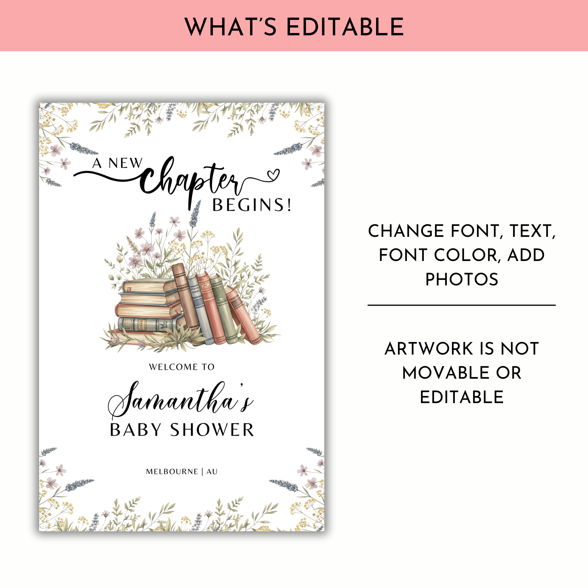 Storybook Baby Shower Welcome Sign