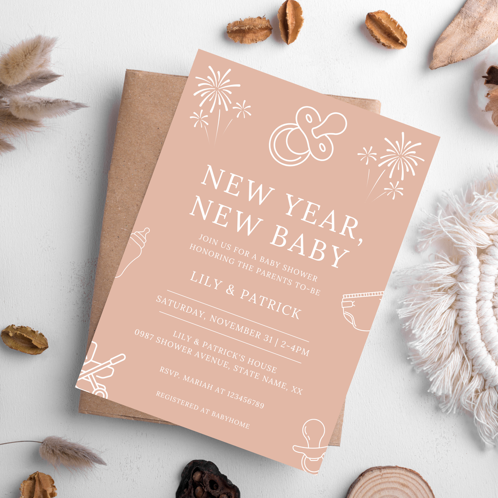 New Year, New Baby Shower Invitation Template