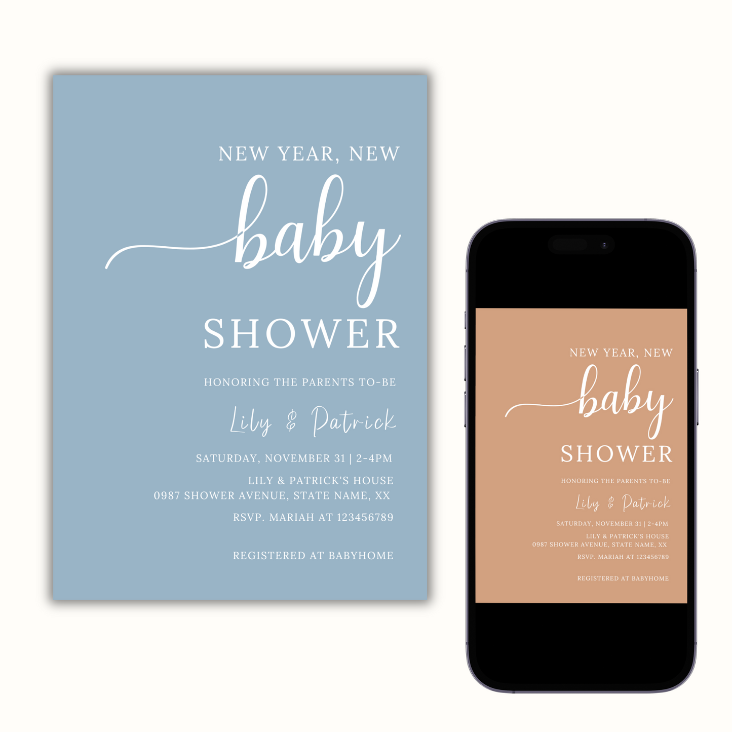 New Year, New Baby Shower Invitation Template