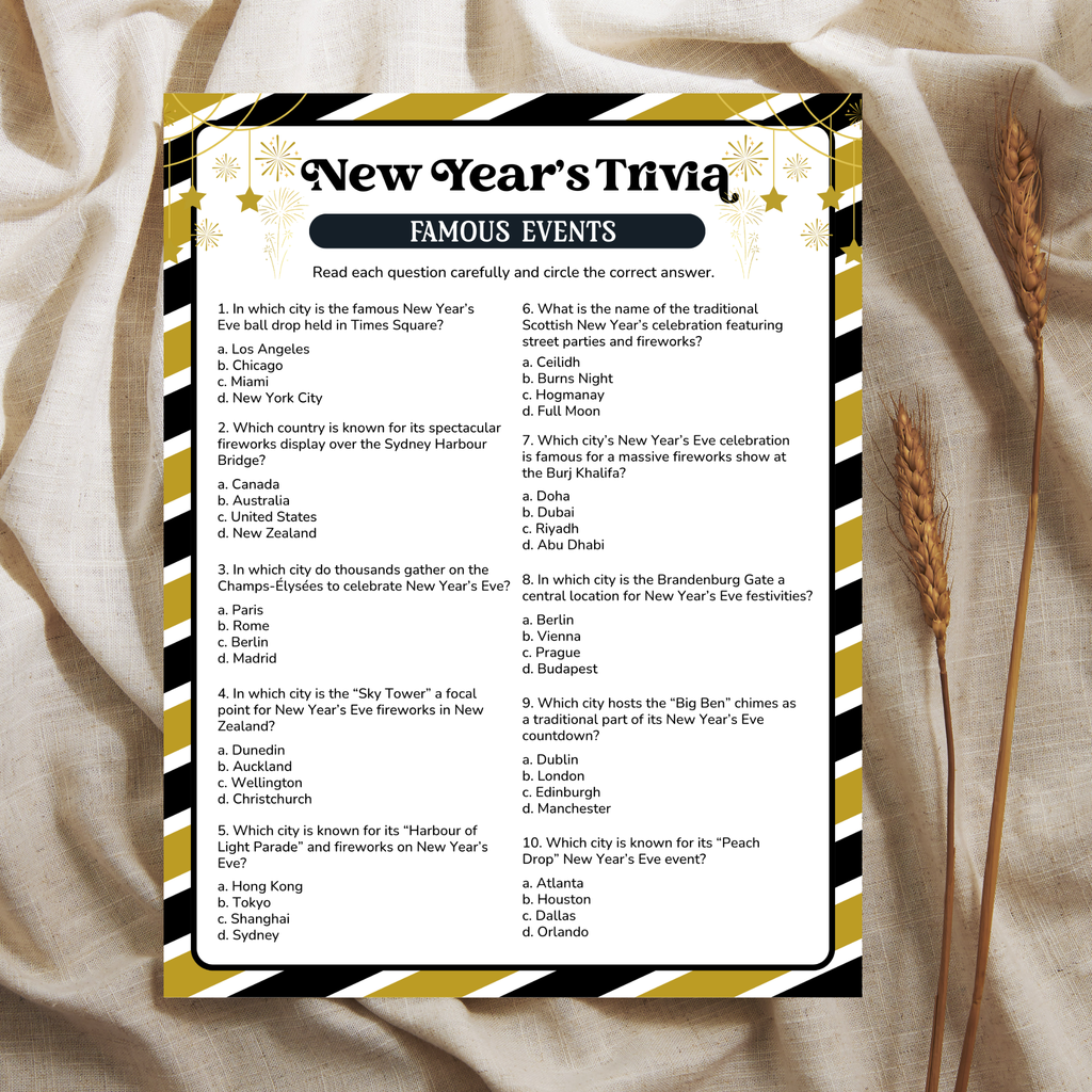 New Year's Trivia Game