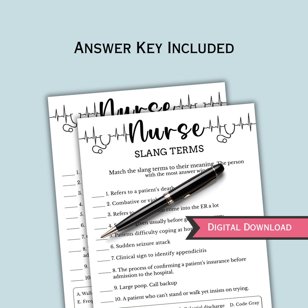 Nurse Slang Terms Game