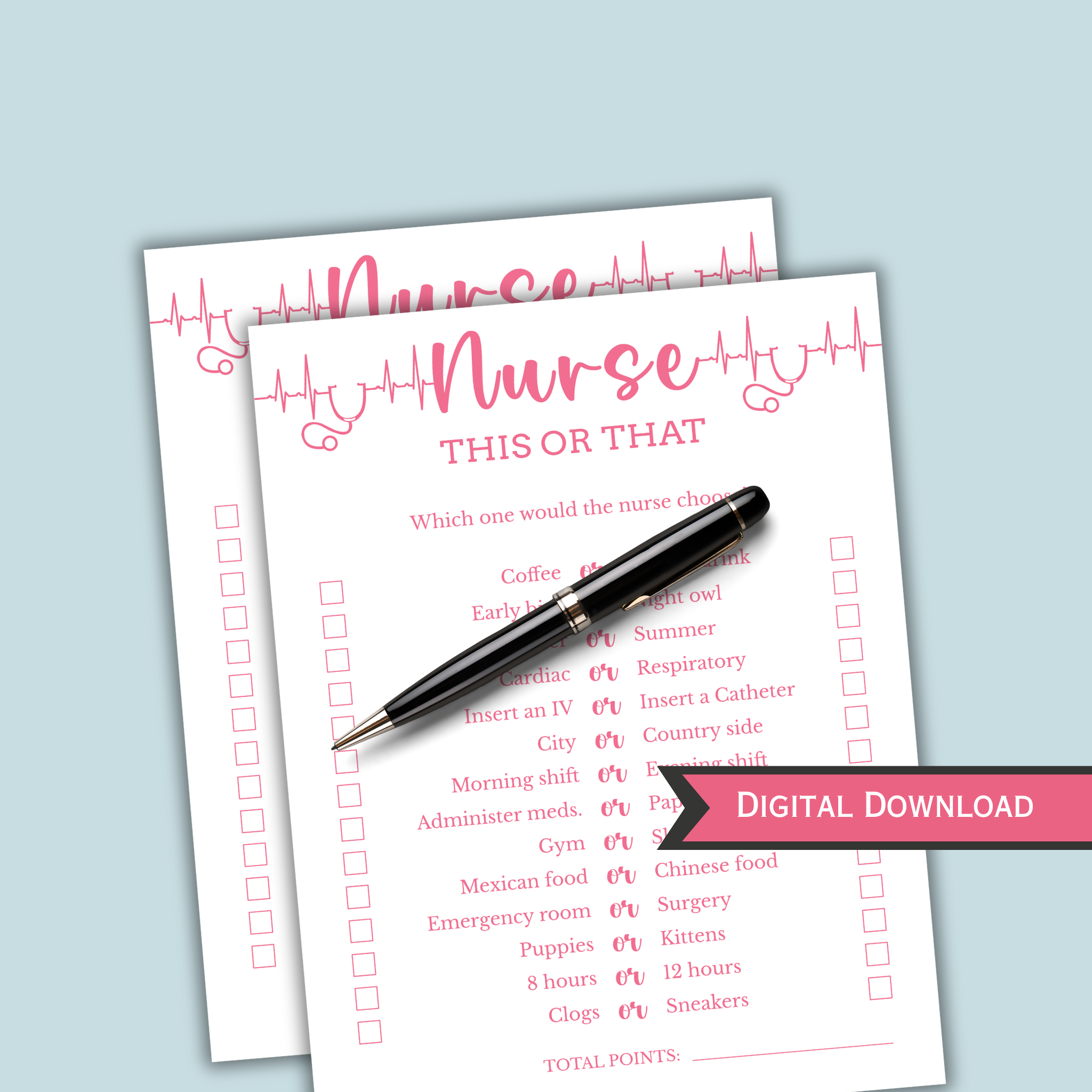 Nurse This or That Game - Pink