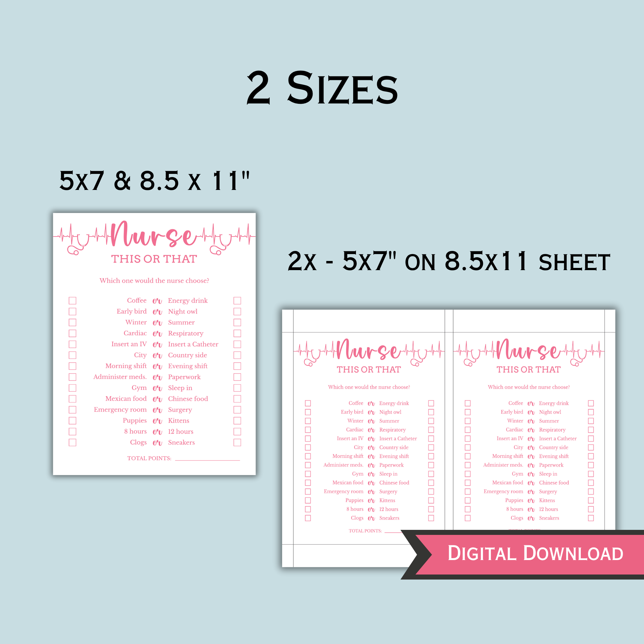 Nurse This or That Game - Pink