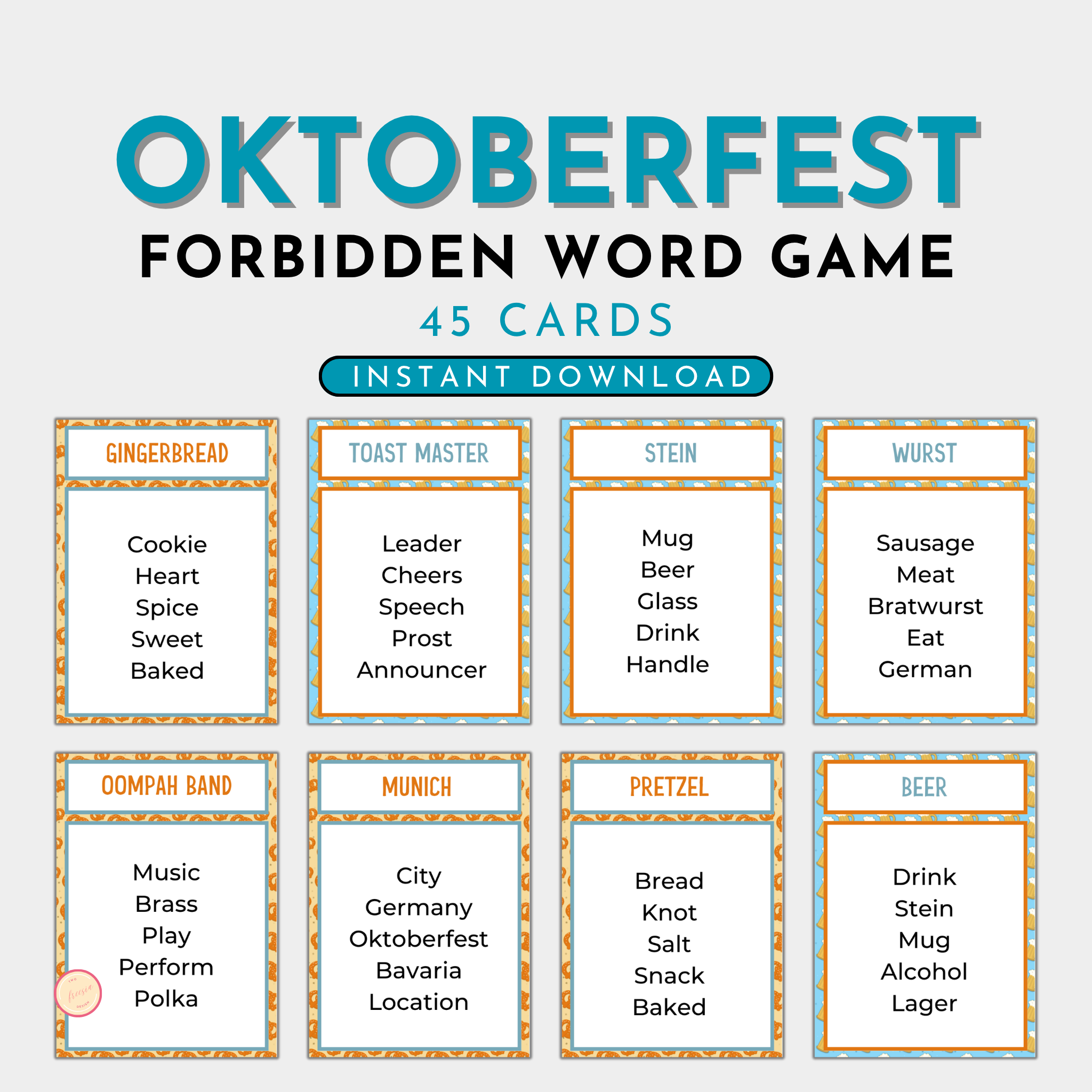 Oktoberfest Forbidden Word Game