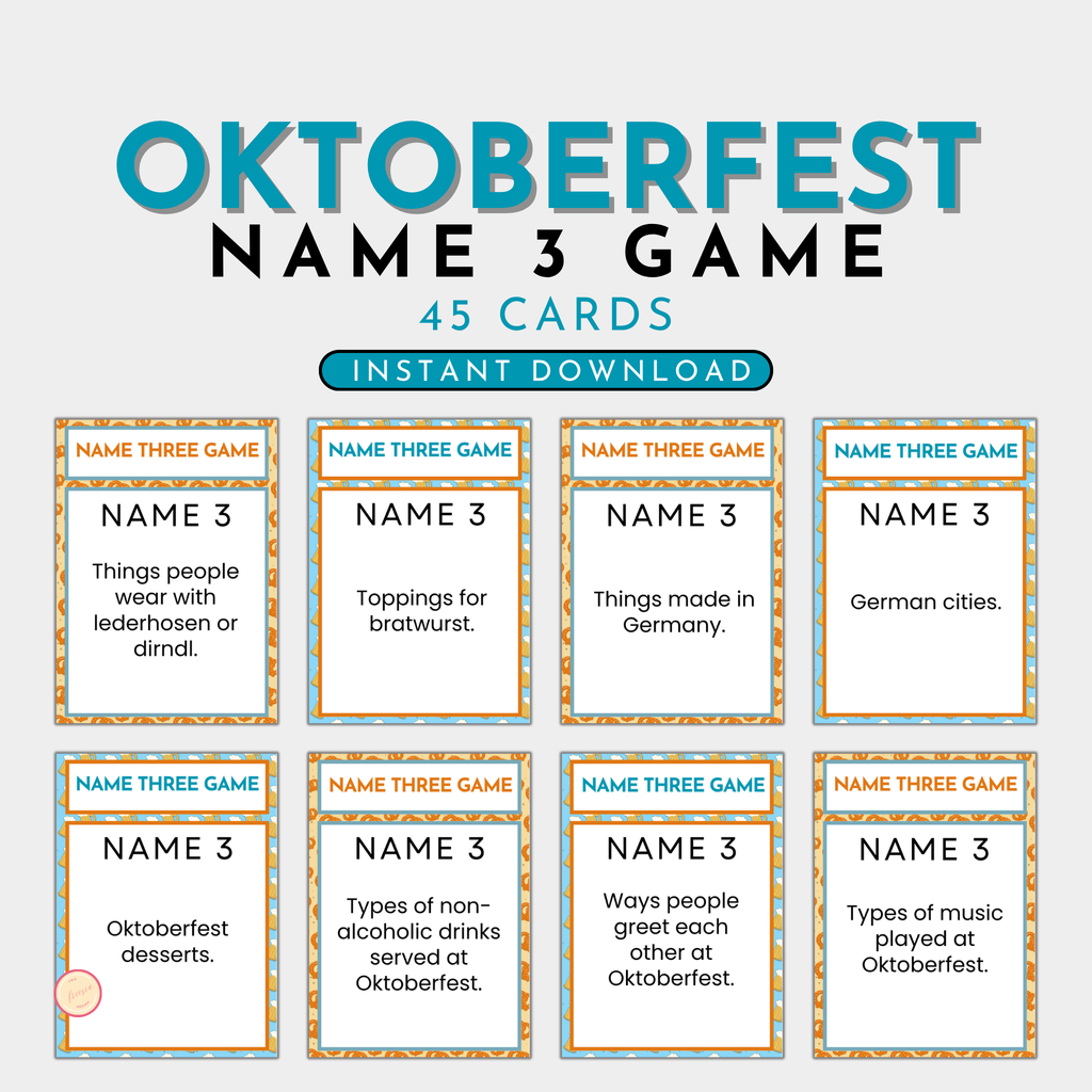 Oktoberfest Name 3 Word Game