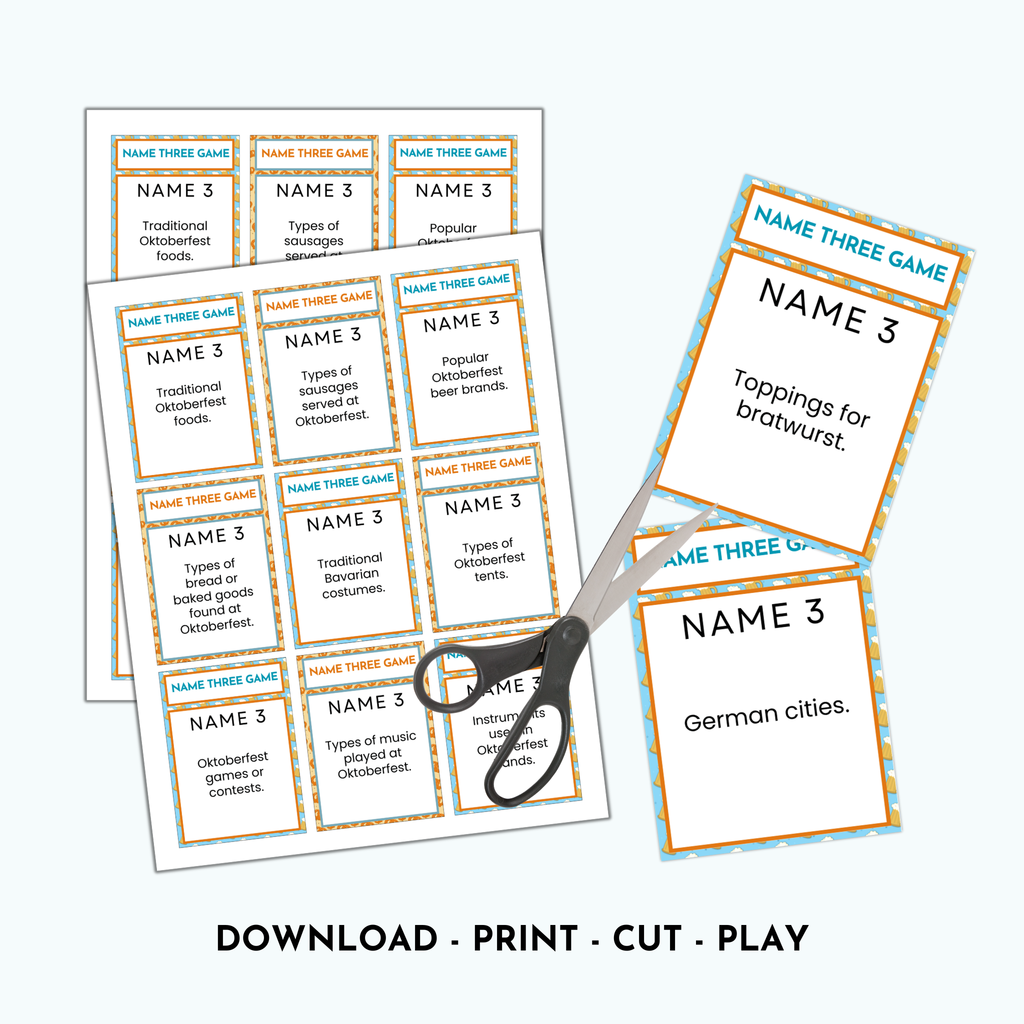Oktoberfest Name 3 Word Game