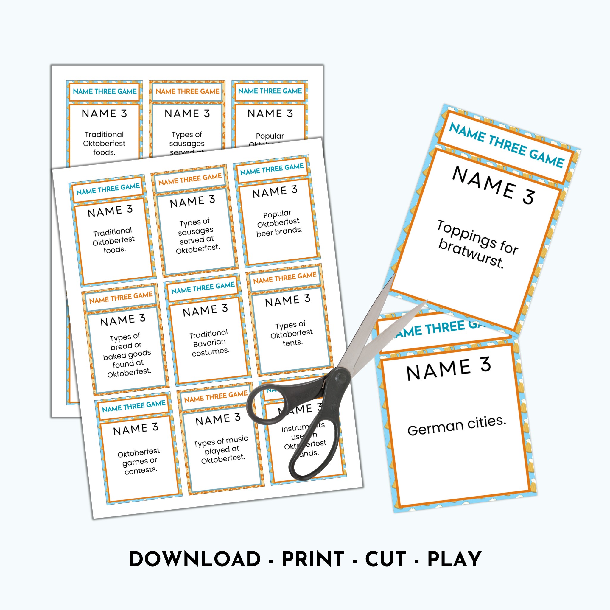 Oktoberfest Name 3 Word Game