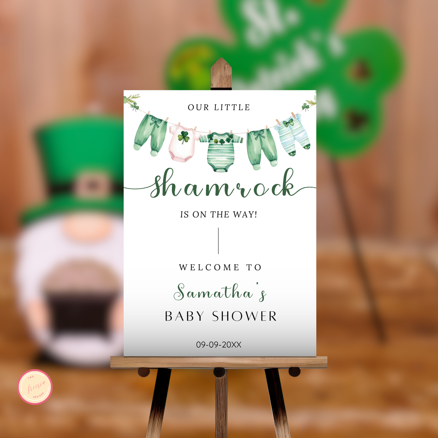 St Patrick's Day Baby Shower Welcome Sign