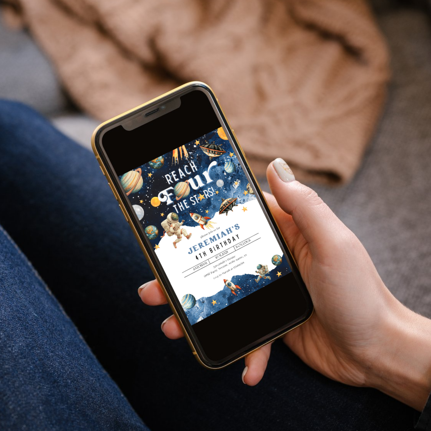 Reach Four the Stars Invitation | Blue