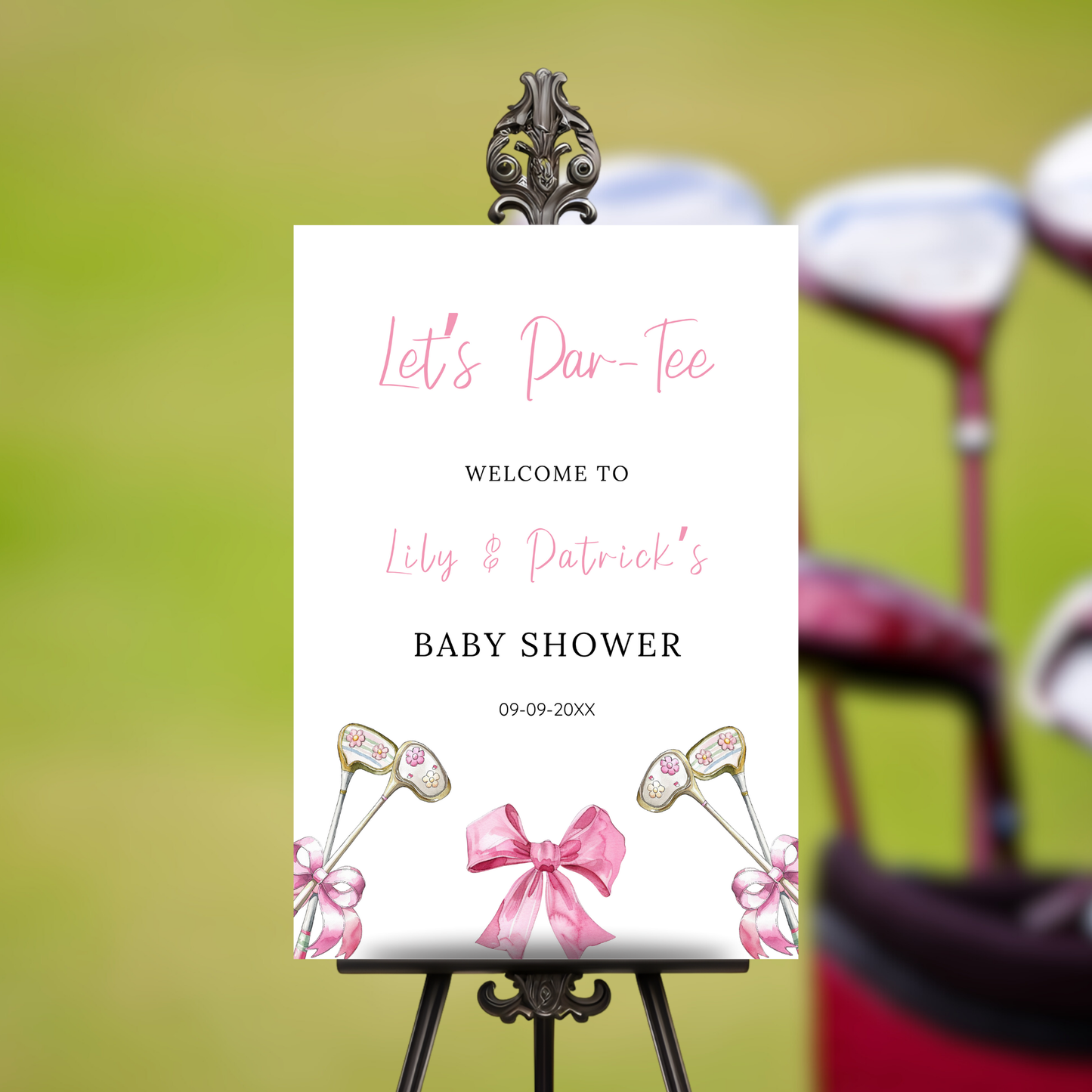 Let's Par-Tee Baby Shower Welcome Sign