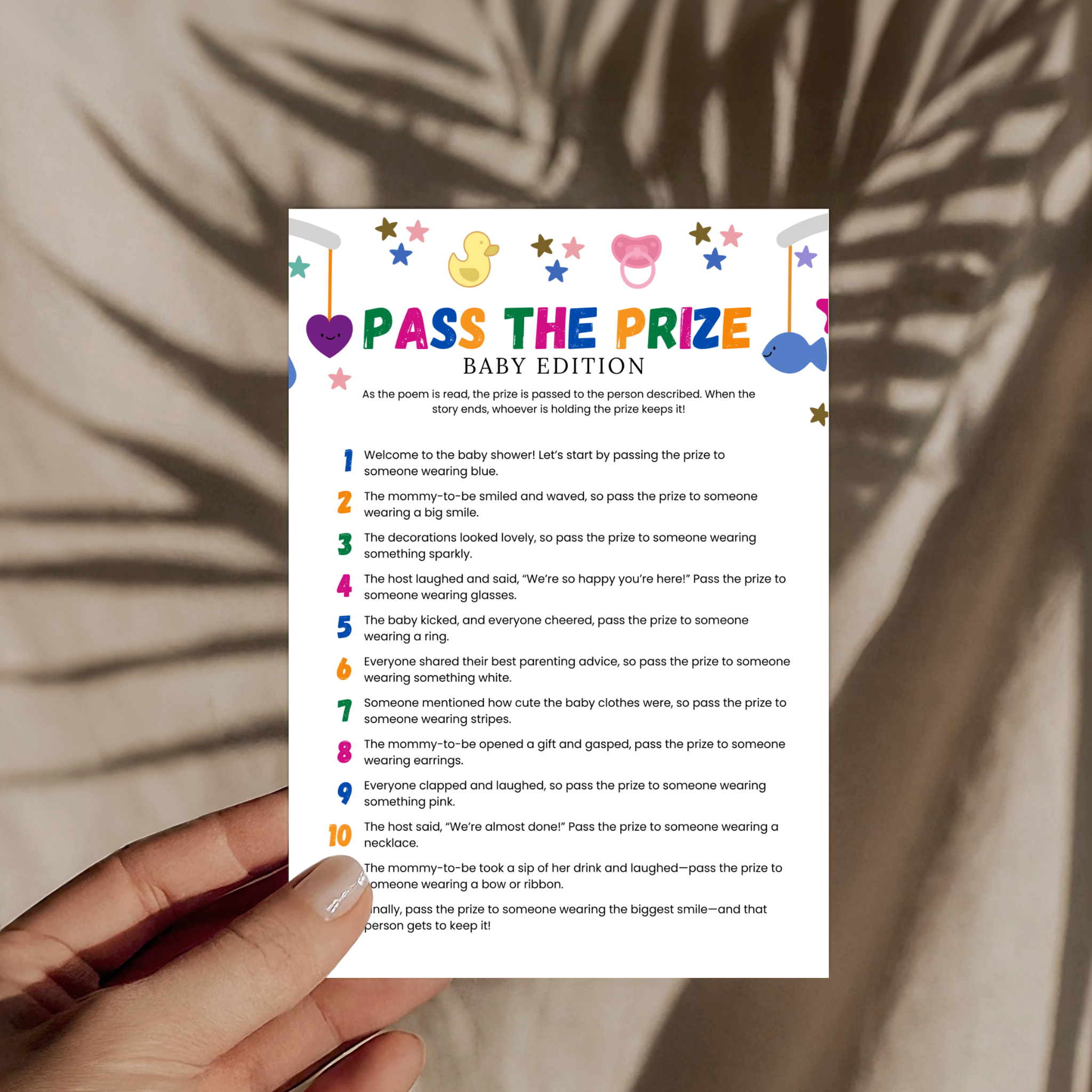 Pass the Prize Baby Shower Game