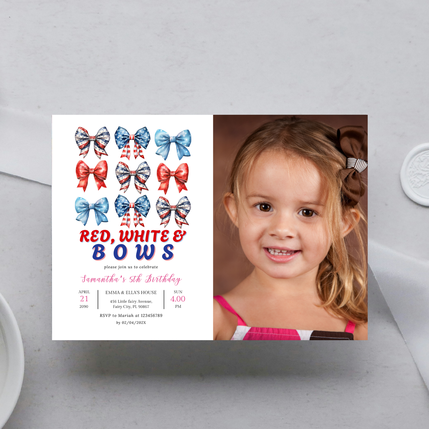 Patriotic Birthday Invitation with Photo