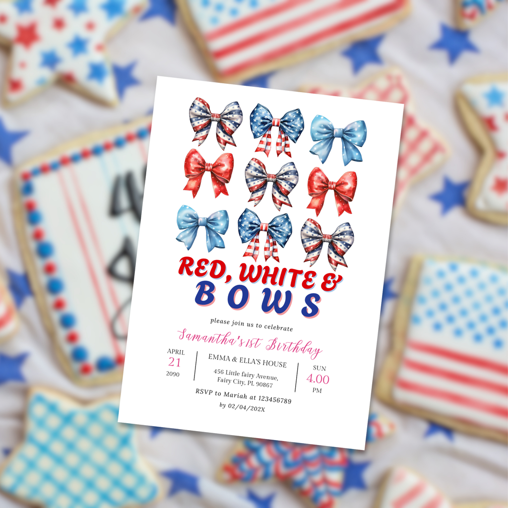 Patriotic 1st Birthday Invitation