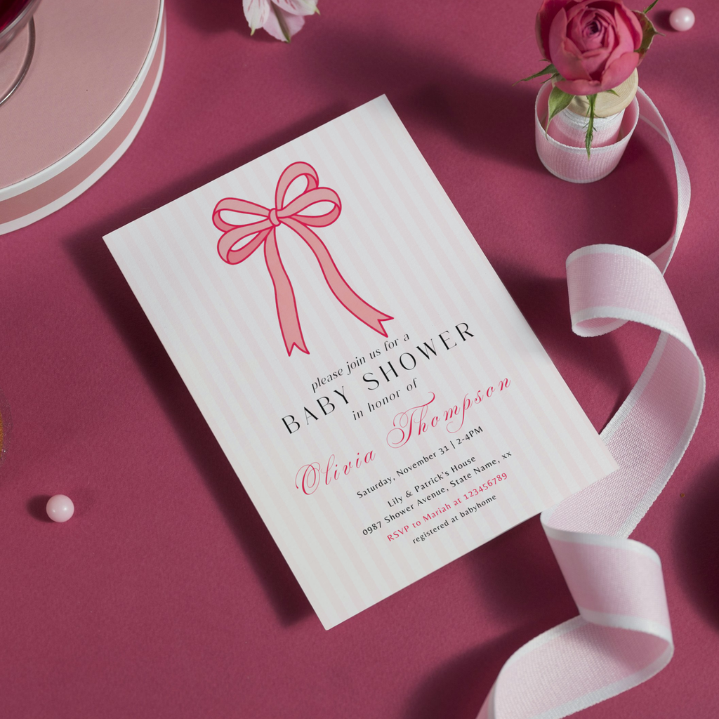 Pink Bow Baby Shower Bundle