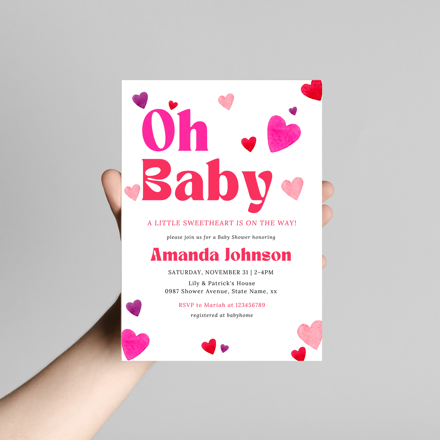Valentine's Day Baby Shower Invitation