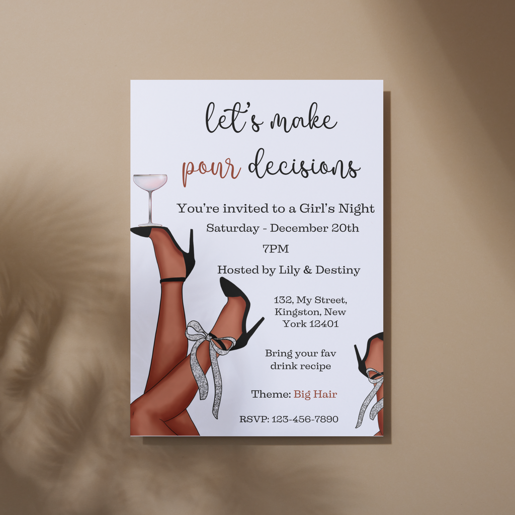 Let's Make Pour Decisions Invitation