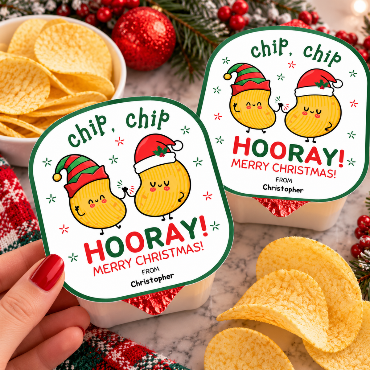 Christmas Potato Chip Label