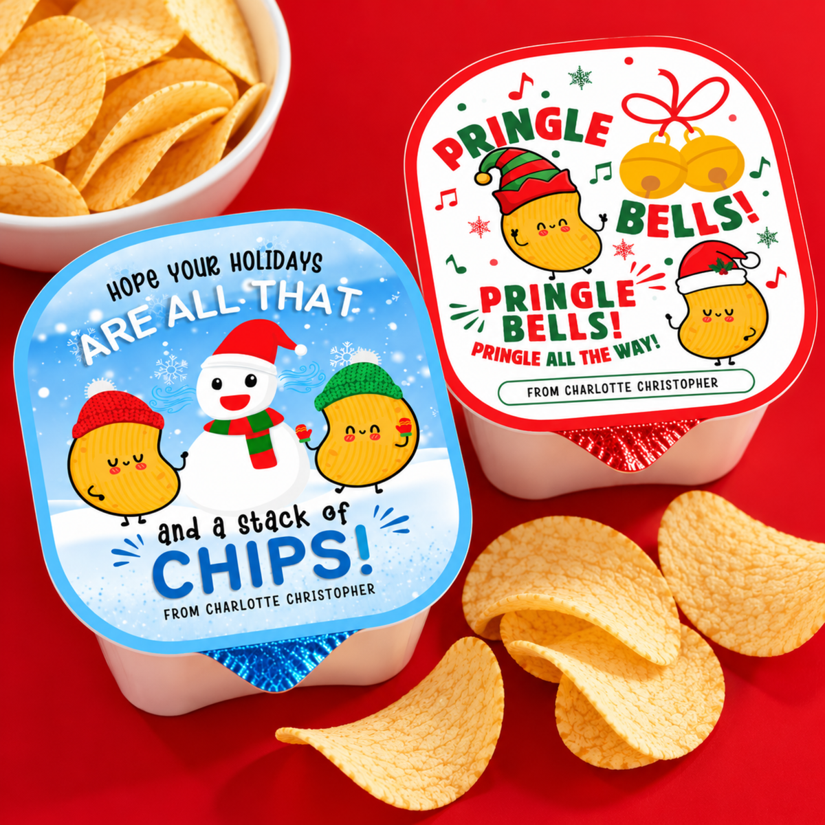 Christmas Potato Chip Labels