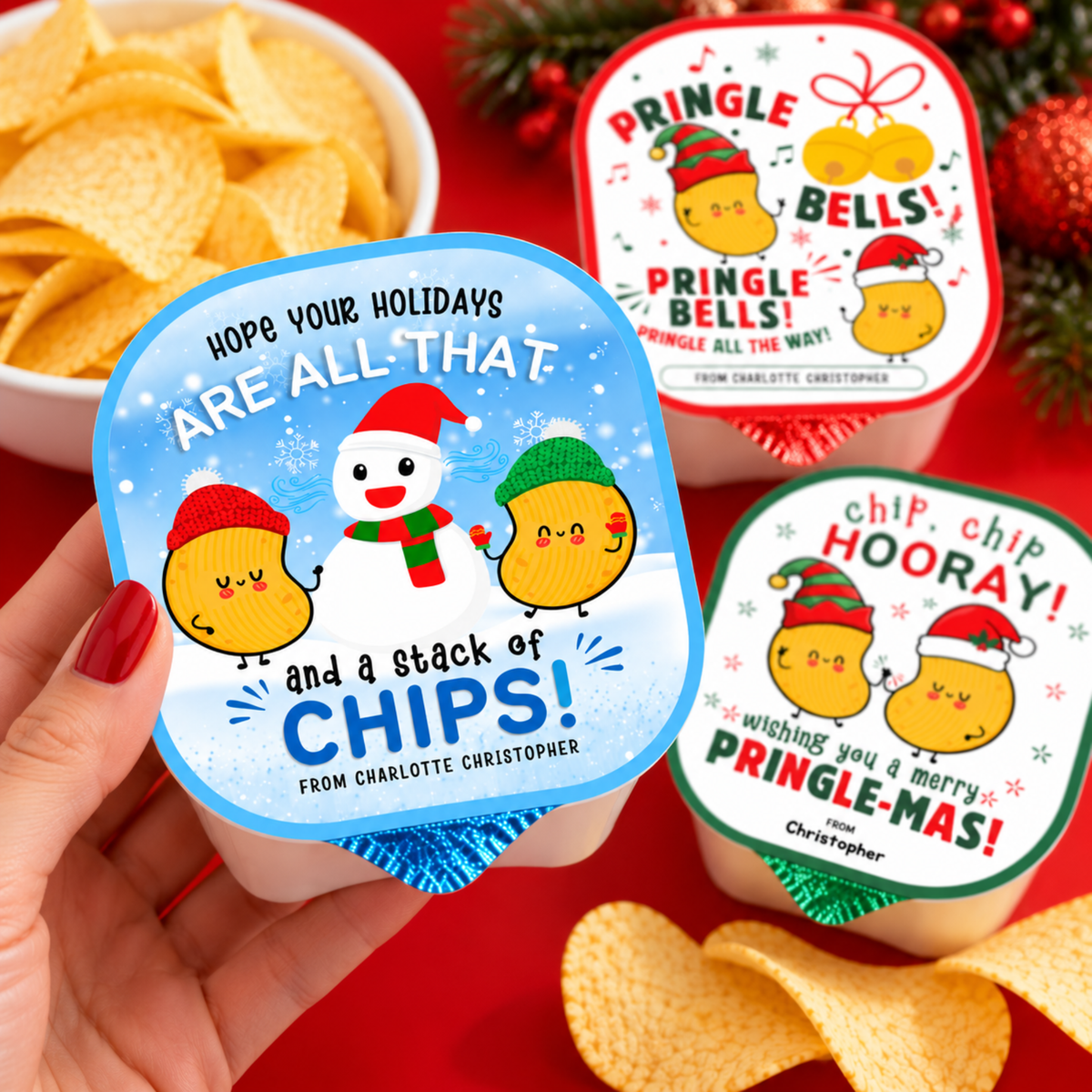 Christmas Potato Chip Labels